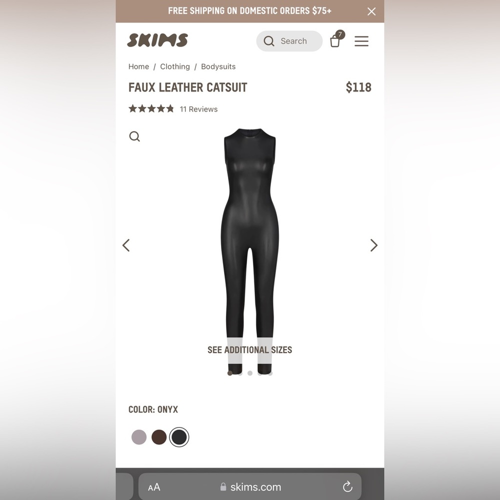 NWT Skims Faux Leather Catsuit